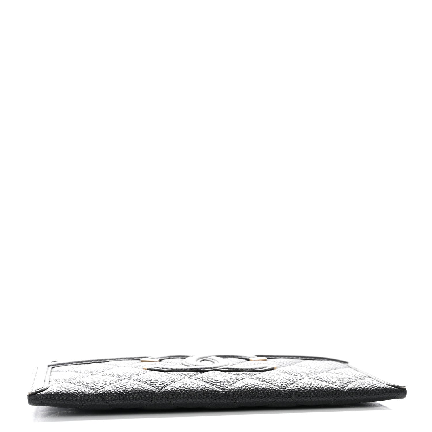 Chanel Caviar Quilted Filigree Zip Pouch Black 4 of 12