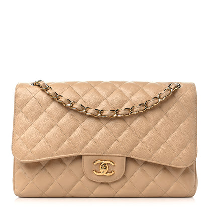 Chanel Caviar Quilted Jumbo Double Flap Beige Clair 1 of 9