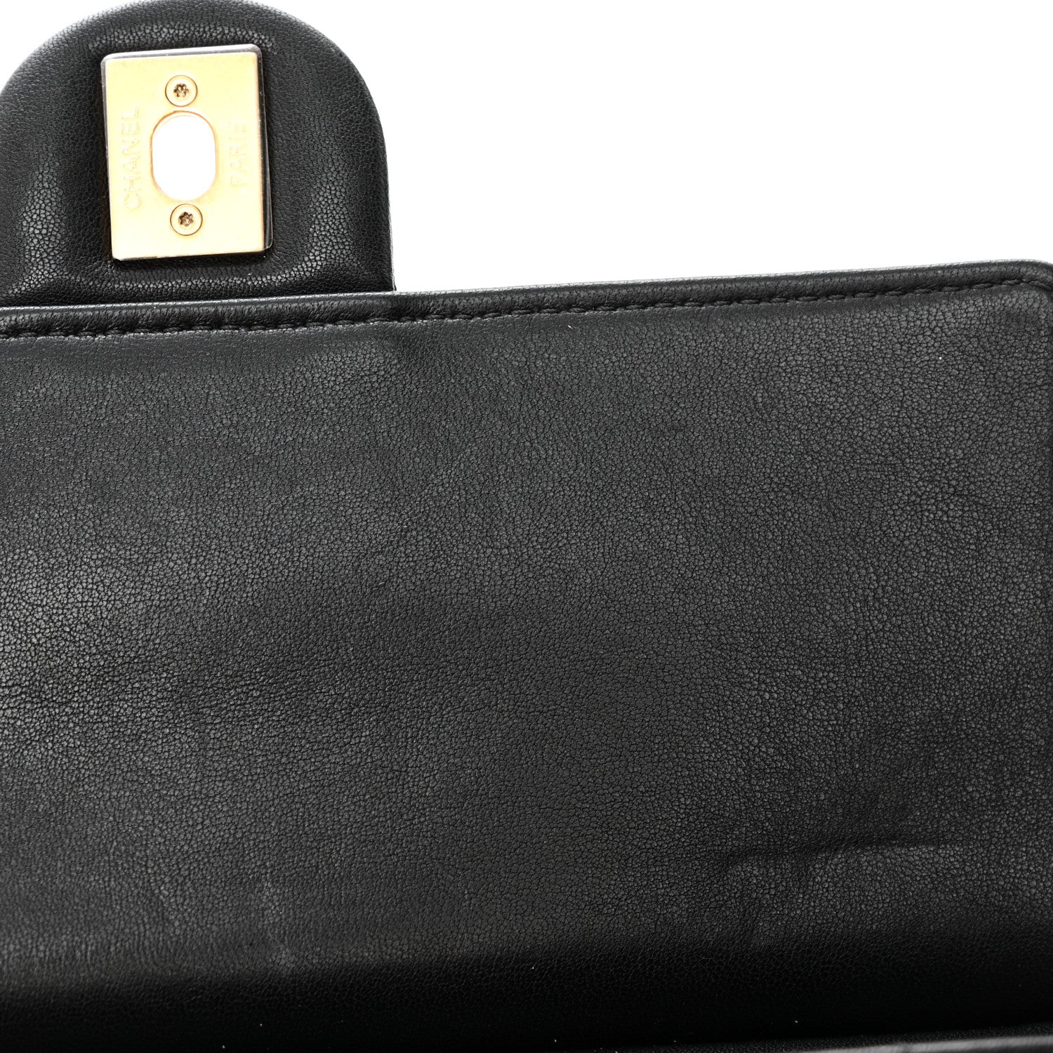 Chanel Lambskin Quilted Large Pearl Chain Flap Bag Black 11 of 13