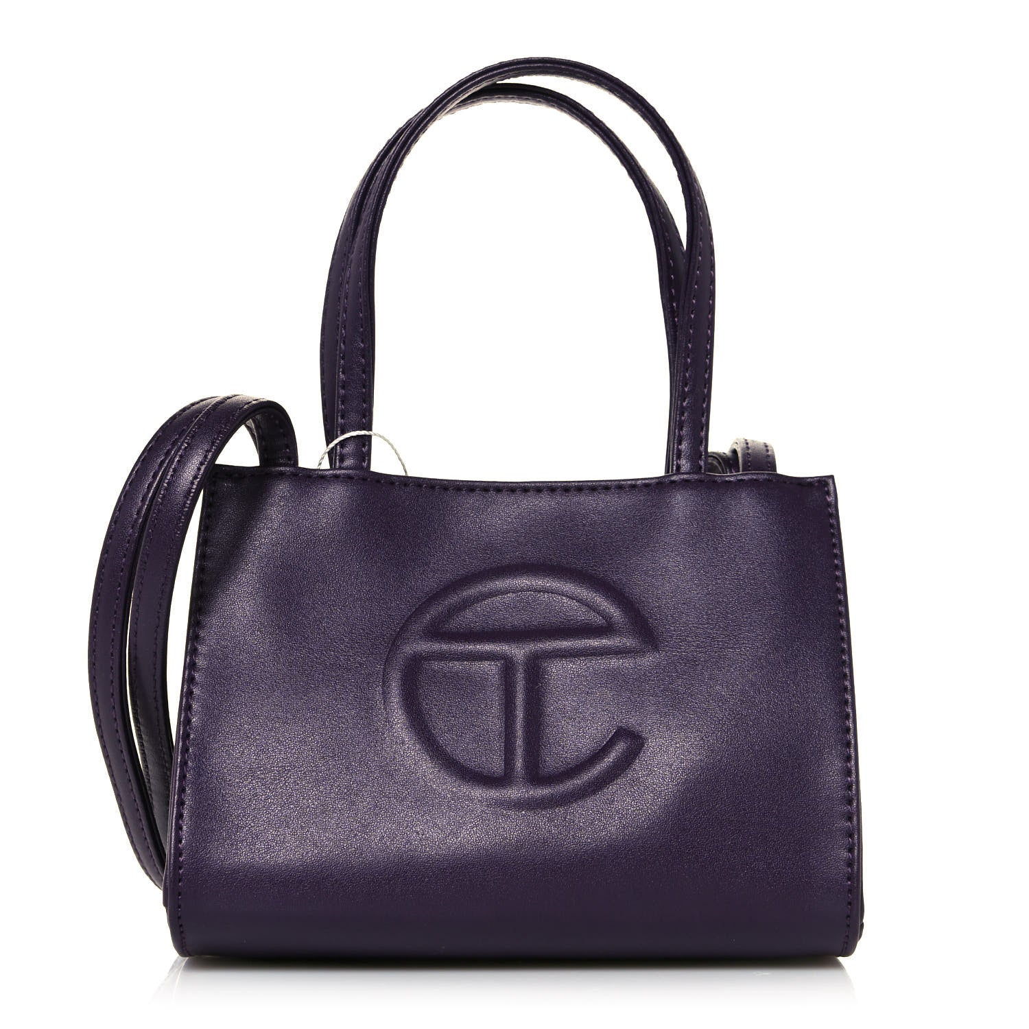TELFAR Vegan Leather Small Shopping Bag Eggplant FASHIONPHILE