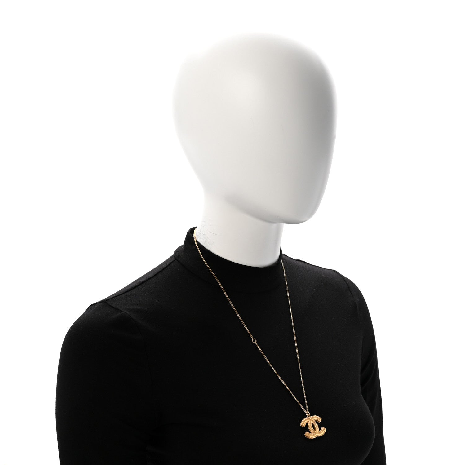 Chanel CC Necklace Matte Gold 2 of 6