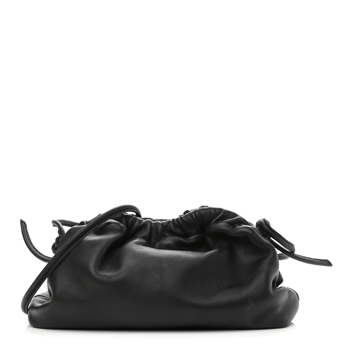 Lambskin Mini Cloud Clutch Black Flamma