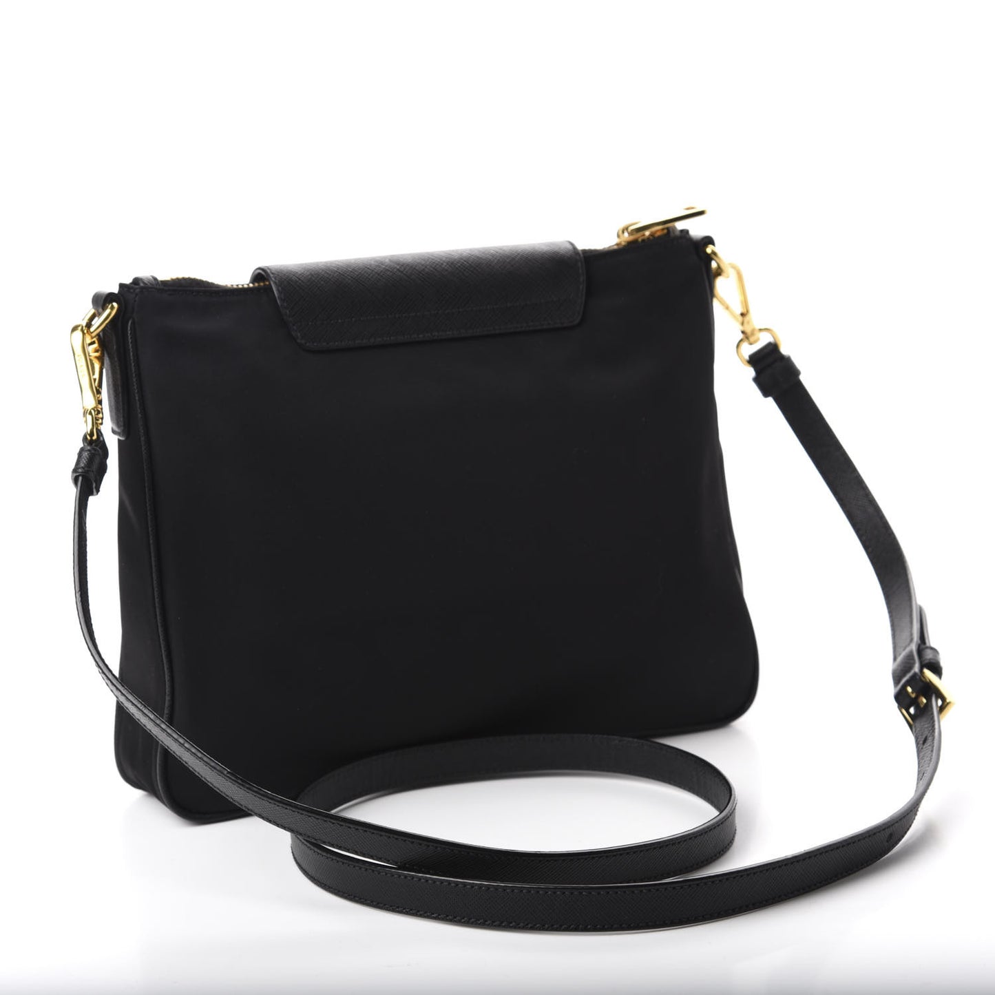 Tessuto Nylon Saffiano Crossbody Bag Black