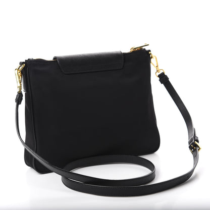 Prada Tessuto Nylon Saffiano Crossbody Bag Black 3 of 10