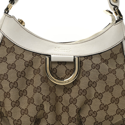 Gucci Monogram Medium D Gold Ring Hobo White 8 of 10