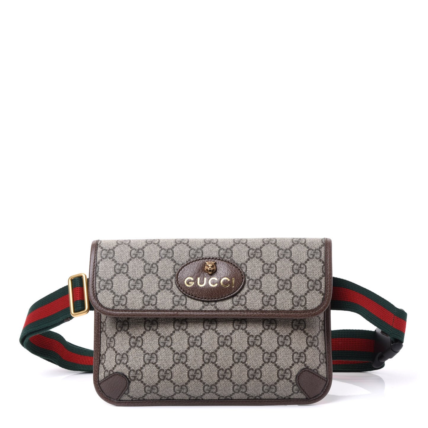 GG Supreme Monogram Neo Vintage Web Belt Bag Brown