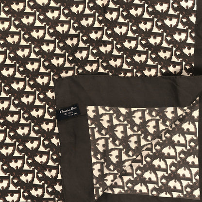 Christian Dior Silk Monogram Scarf Brown 3 of 3