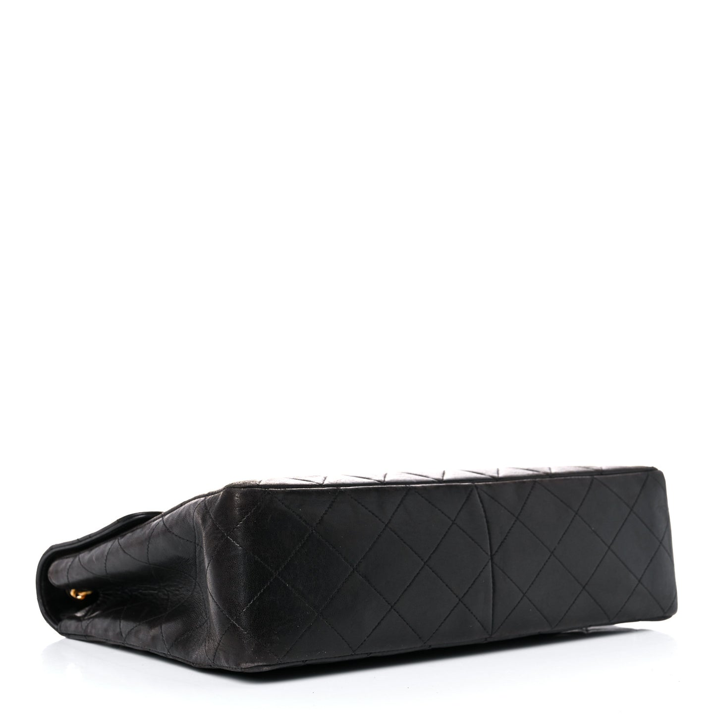 Lambskin Quilted Jumbo Single Flap Black