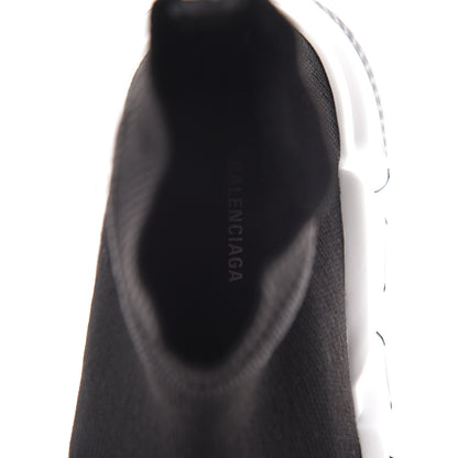 Balenciaga Neoprene Knit Womens Speed Sneakers 38 Black White 8 of 11