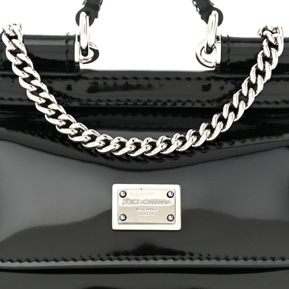 Dolce & Gabbana Vitello Lucido Micro Miss Sicily Satchel Black 7 of 9
