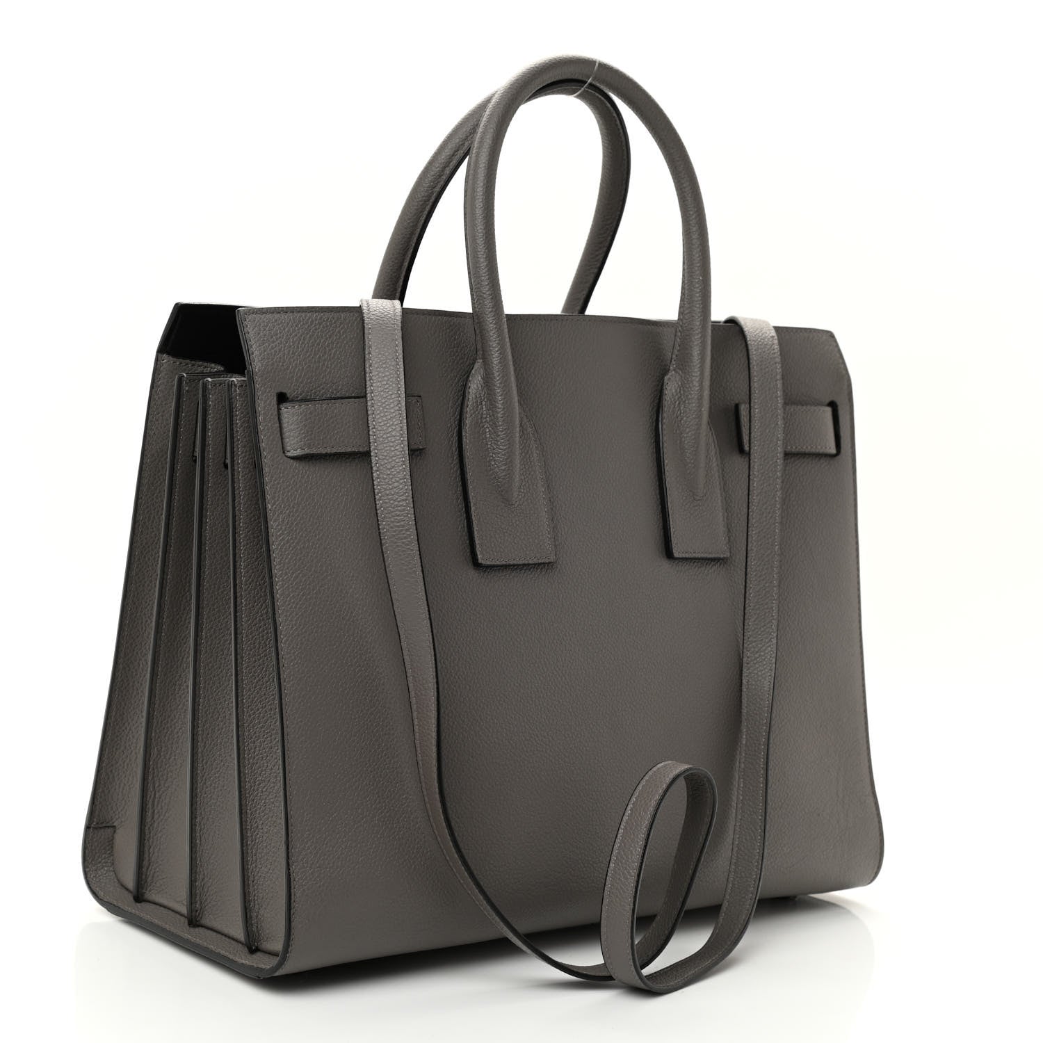 Saint Laurent Grained Calfskin Small Sac De Jour Fog 3 of 9