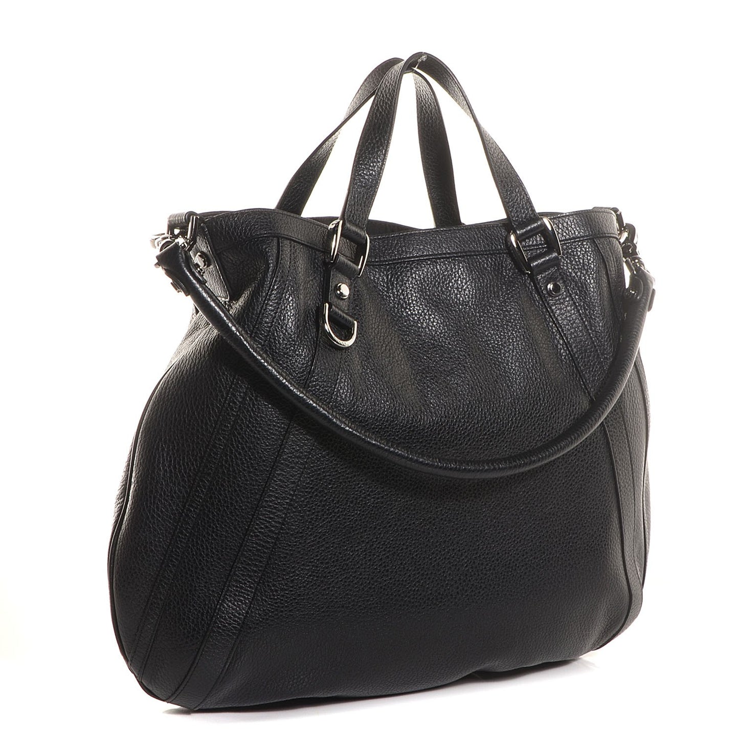 Leather Medium Convertible Abbey Tote Black