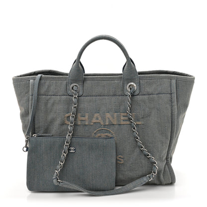 Chanel Denim Medium Deauville Tote Light Blue 3 of 12