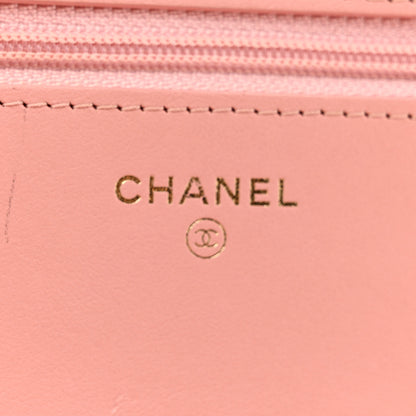 Chanel Caviar Quilted Boy Wallet On Chain WOC Pink 6 of 15