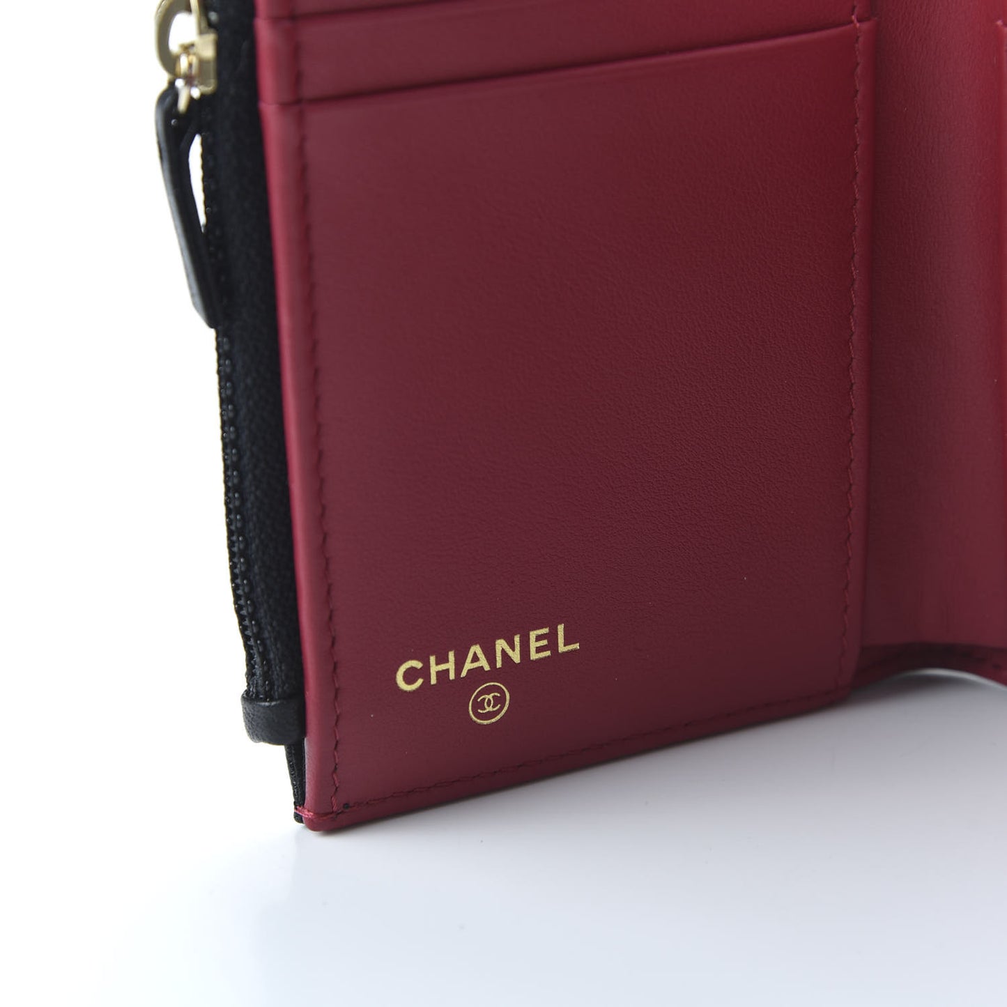 Lambskin Quilted 19 Small Flap Wallet Black