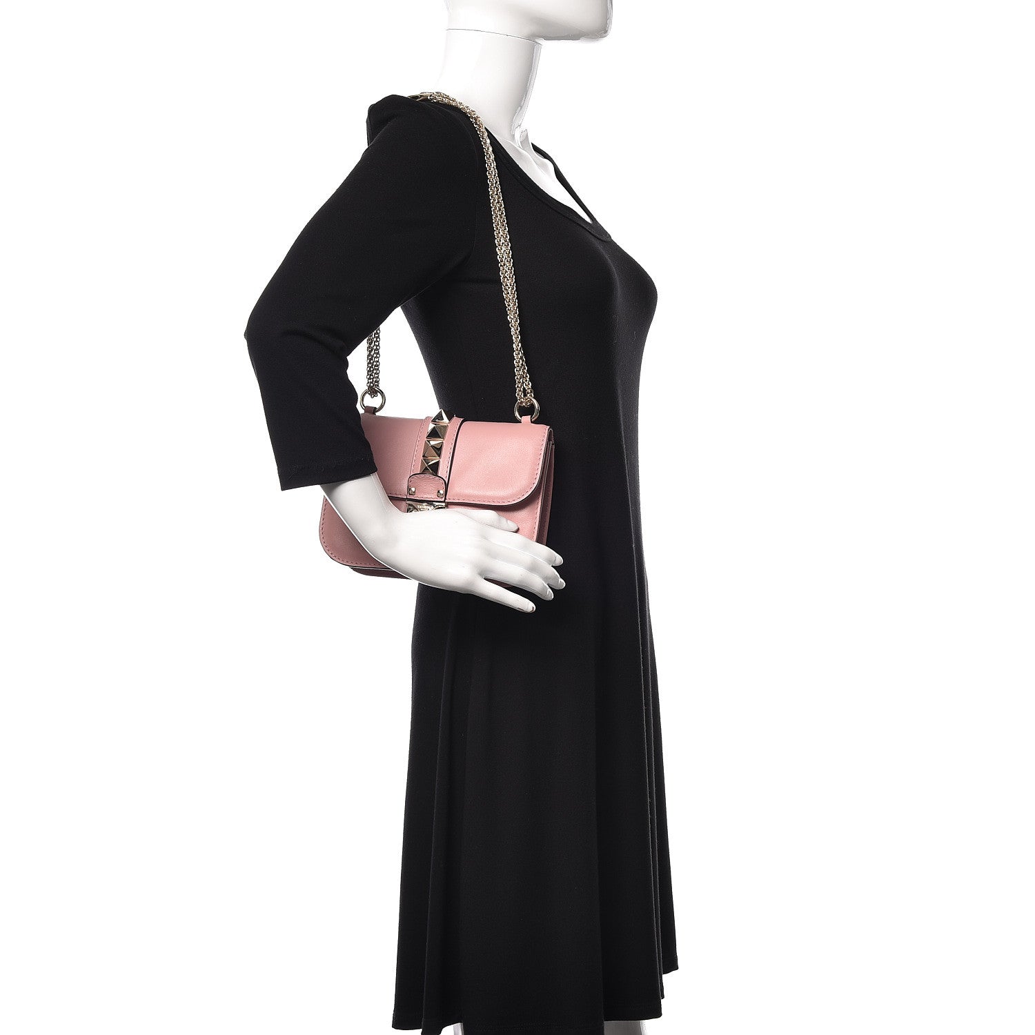 Valentino Garavani Vitello Small Glam Lock Rockstud Flap Pop Gardenia 2 of 8