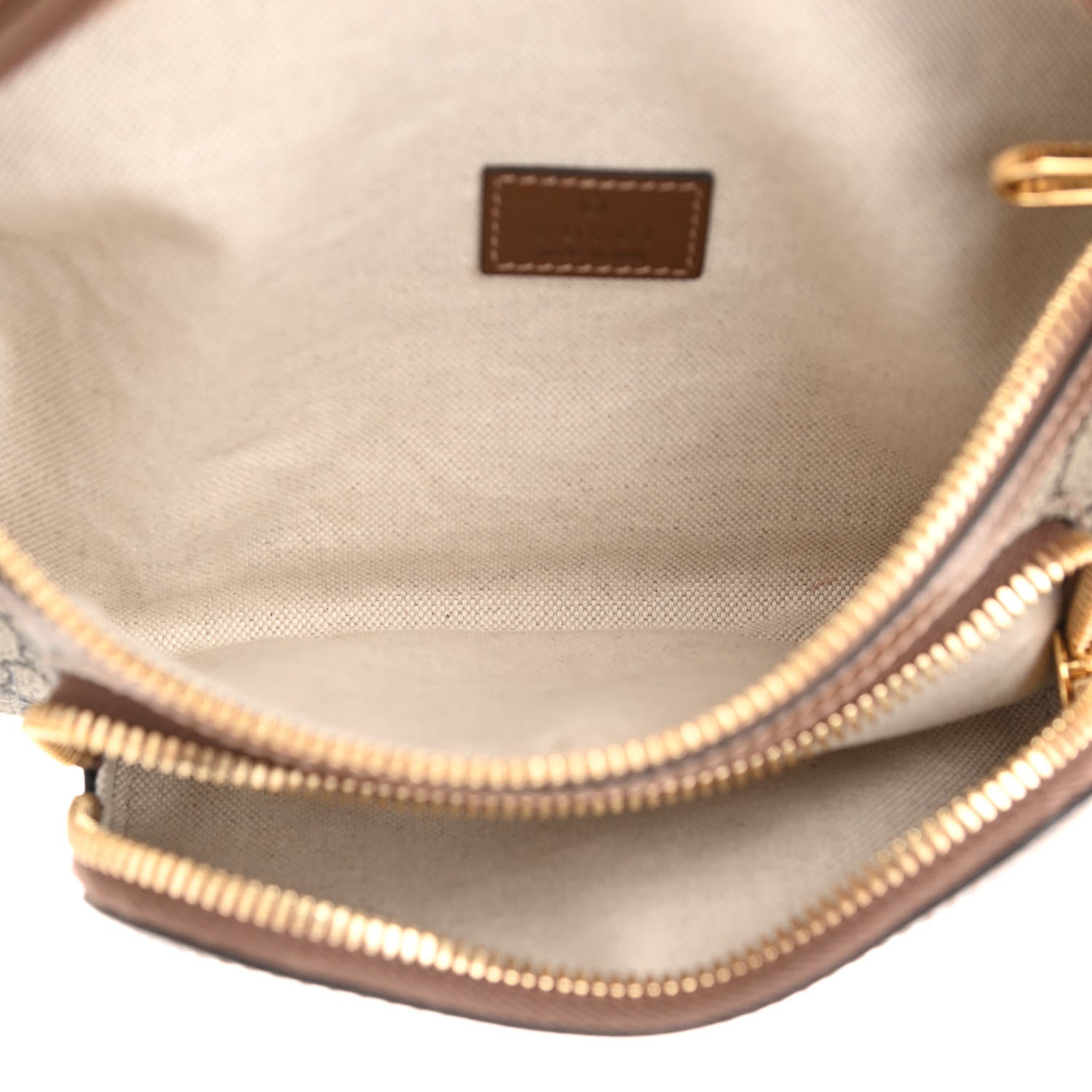Gucci GG Supreme Monogram Textured Calfskin Retro Interlocking G Belt Bag Beige Ebony Brown Sugar 5 of 8