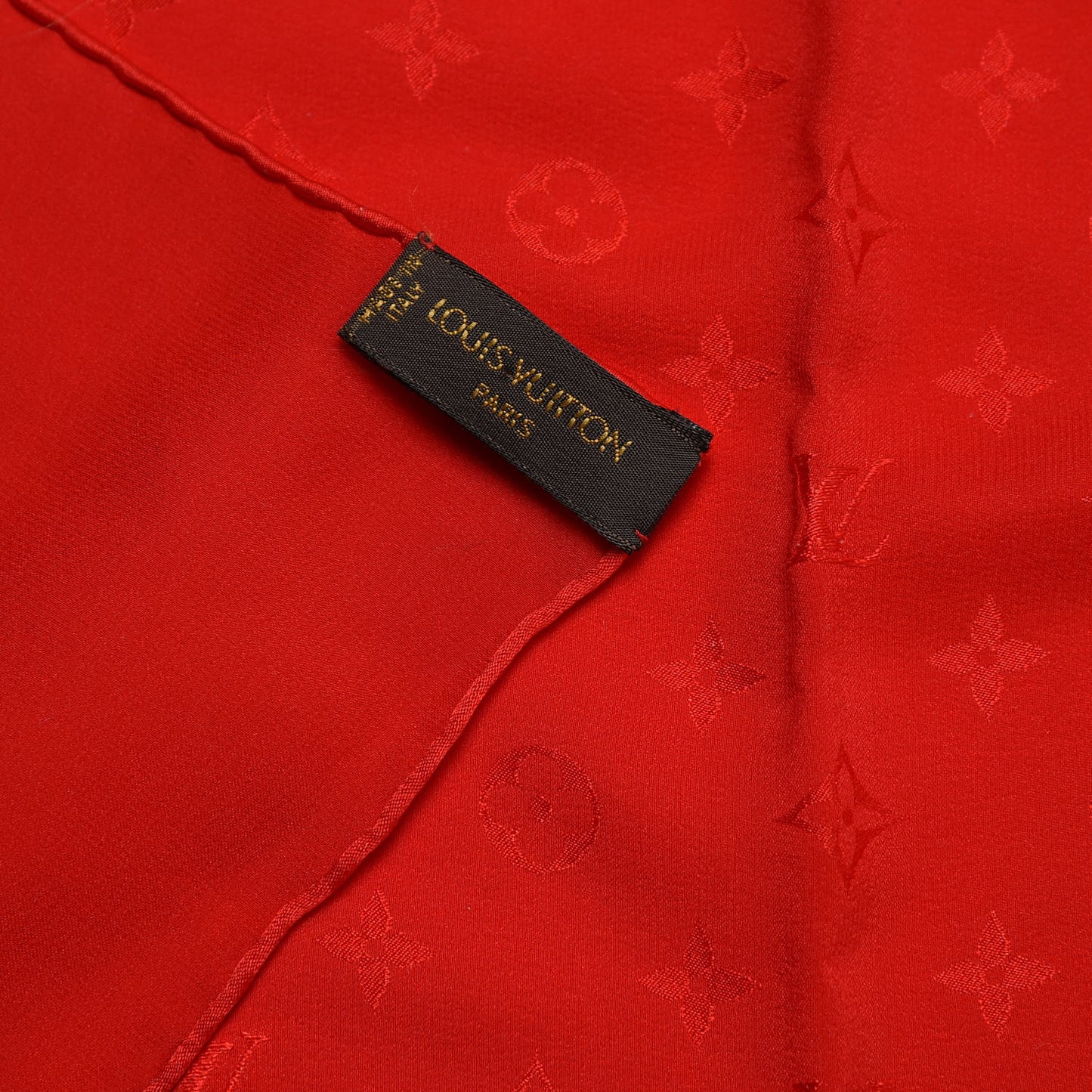 Silk Monogram Monaco Square Scarf Red