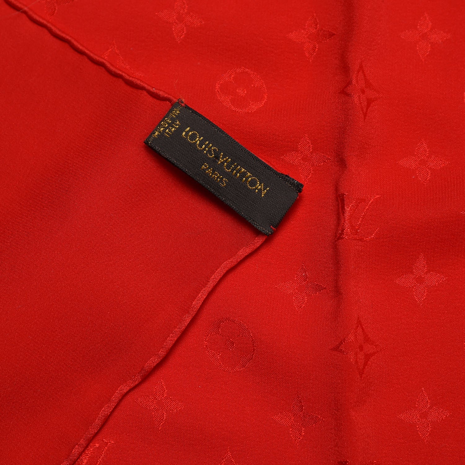 Louis Vuitton Silk Monogram Monaco Square Scarf Red 4 of 4