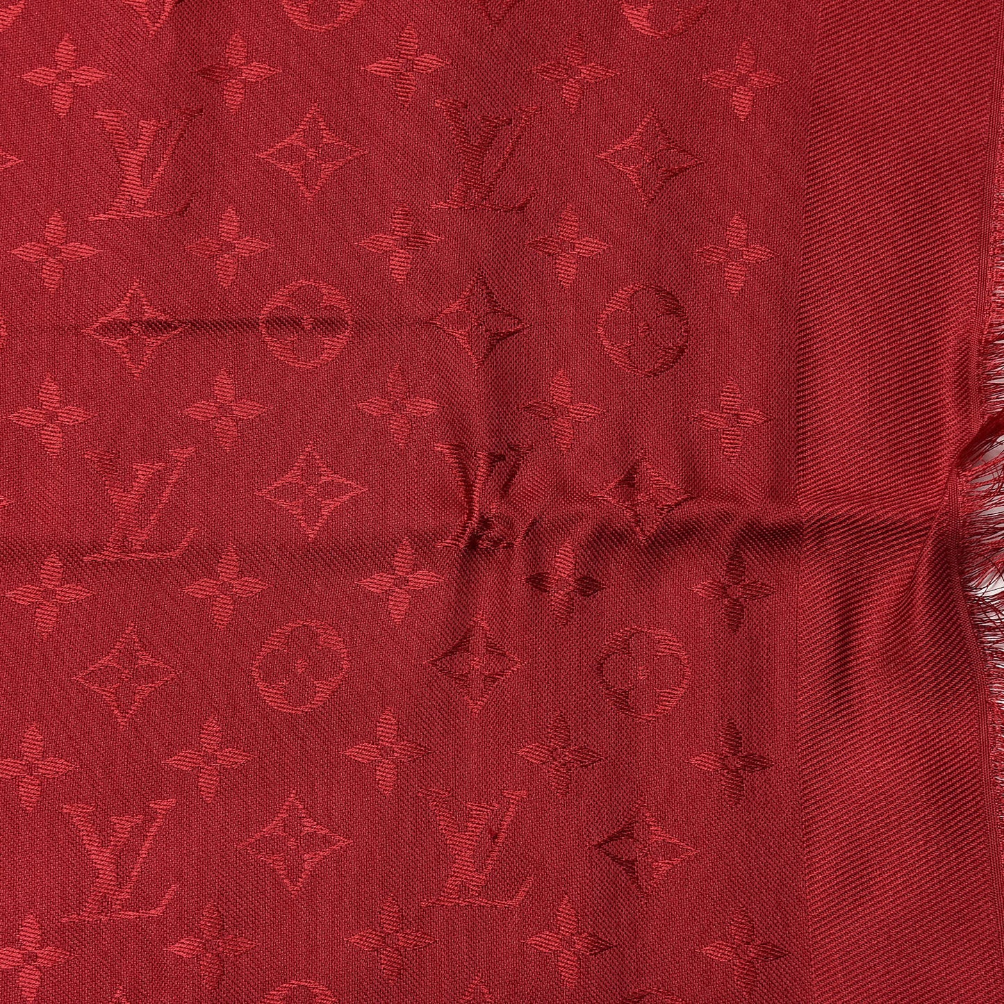 Silk Wool Monogram Shawl Pomme D'Amour
