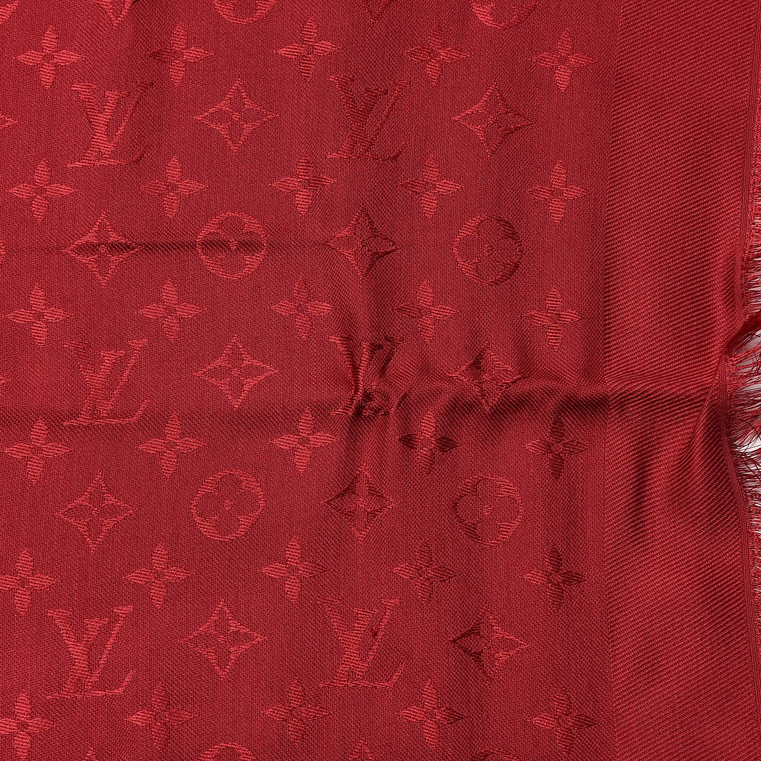 Louis Vuitton Silk Wool Monogram Shawl Pomme D'Amour 4 of 4