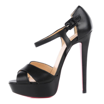 Christian Louboutin Calfskin Sporting 140 Platform Sandals 35 Black 1 of 5