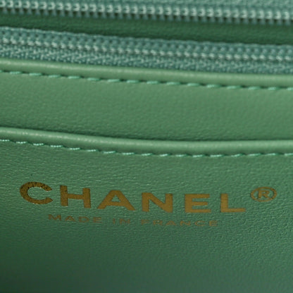 Chanel Lambskin Quilted Mini Top Handle Rectangular Flap Lilac Light Green 6 of 10