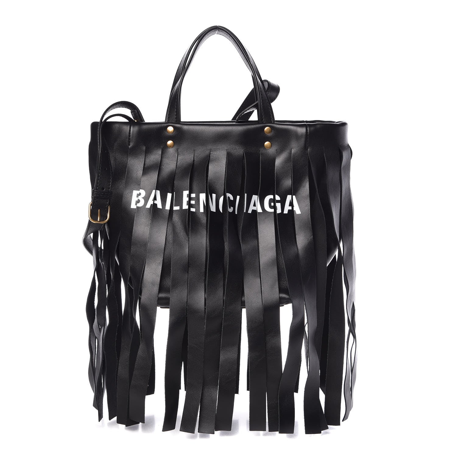 Balenciaga Calfskin XS Fringe Laundry Cabas Black 1 of 6