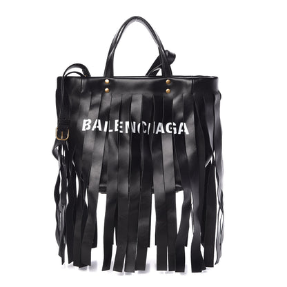 Balenciaga Calfskin XS Fringe Laundry Cabas Black 1 of 6