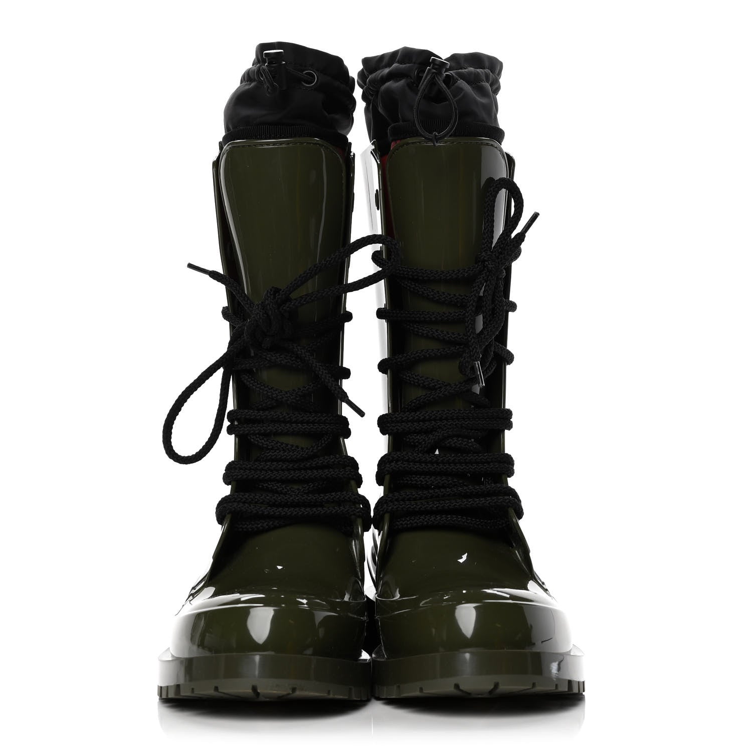 Christian Dior Shiny Rubber Diorcamp Low Boots 38 Military 2 of 12