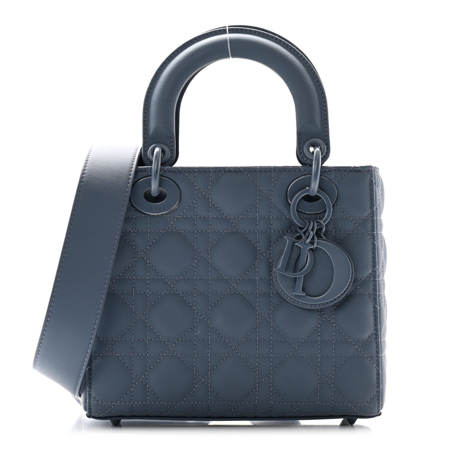 Christian Dior Ultra Matte Calfskin Cannage Small My ABCDior Lady Dior Dark Denim Blue 1 of 10