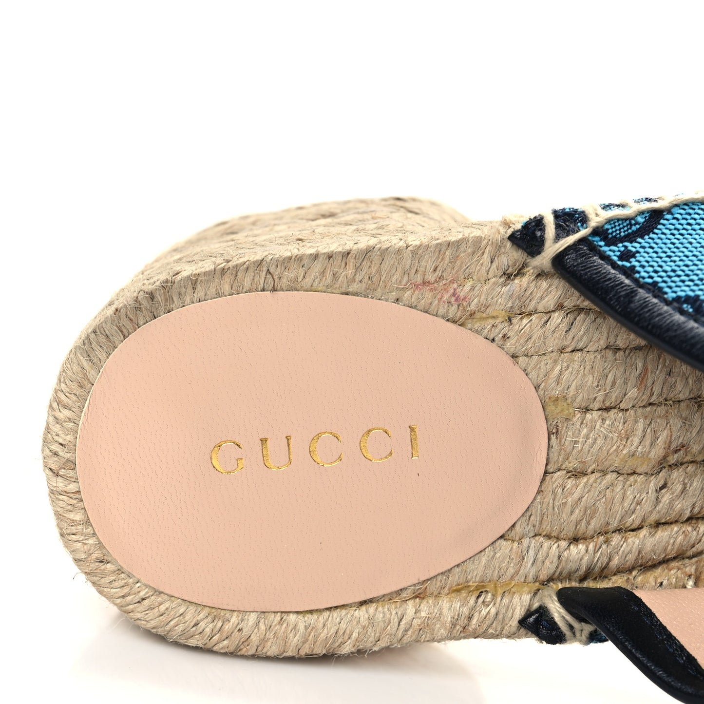 Monogram Multicolor Criss Cross Espadrille Sandals 35.5 Light Blue