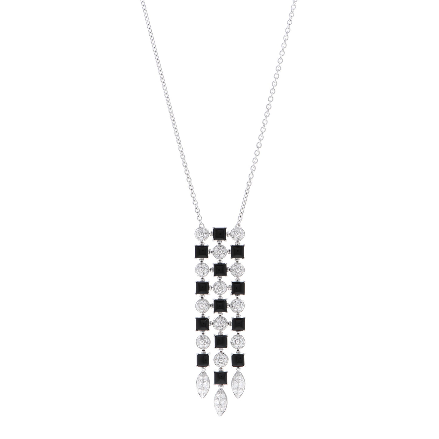 18K White Gold Diamond Black Onyx Lucea Necklace