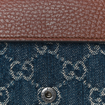 Gucci New Denim GG Monogram Dollar Calfskin Enamel Super Mini Dionysus Shoulder Bag Blue Tea Cuir Epilog Electric Blue 10 of 17
