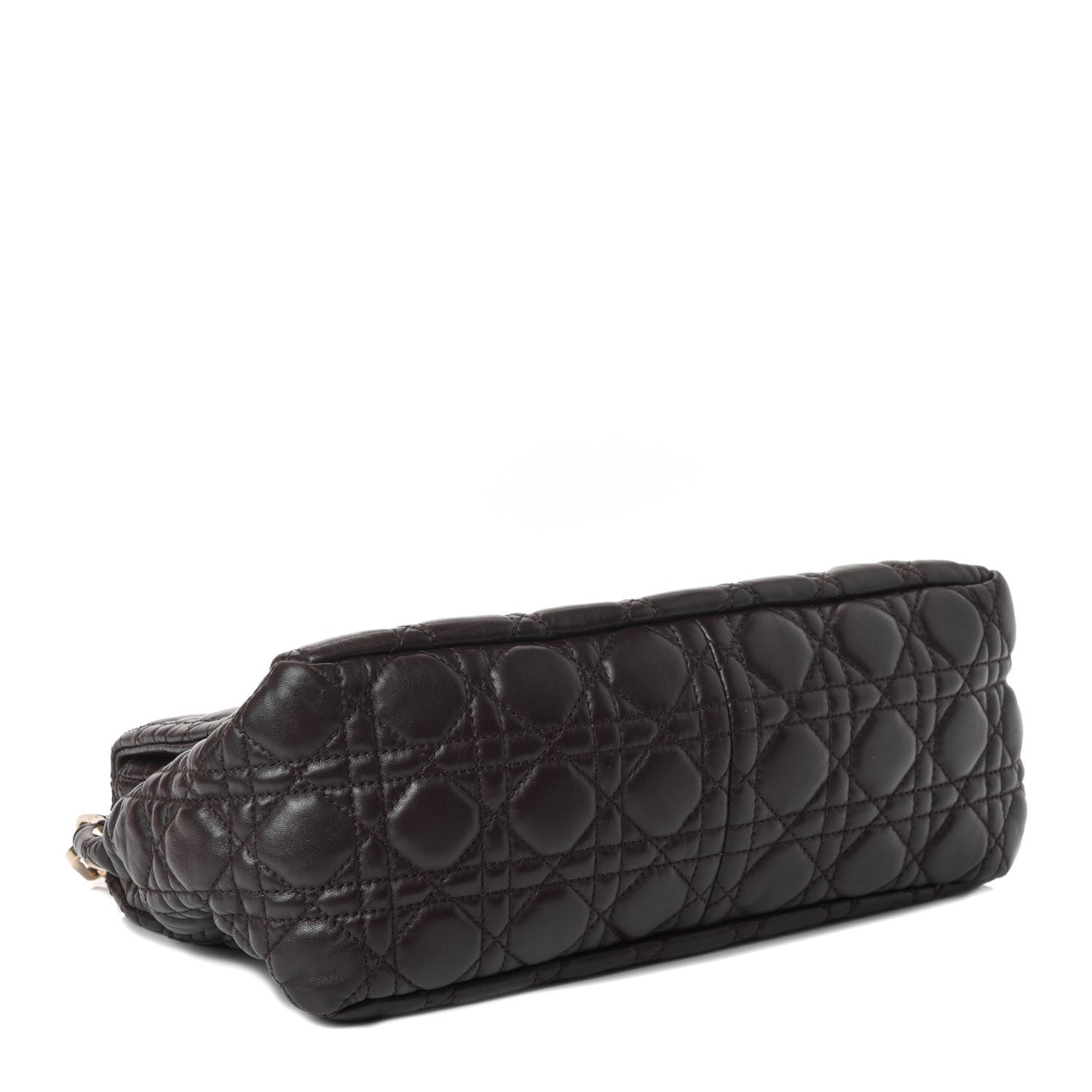 Christian Dior Lambskin Cannage Large New Lock Flap Bag Brown 3 of 5
