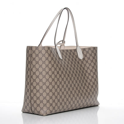 Gucci Calfskin GG Supreme Monogram Large Reversible Tote White 4 of 10