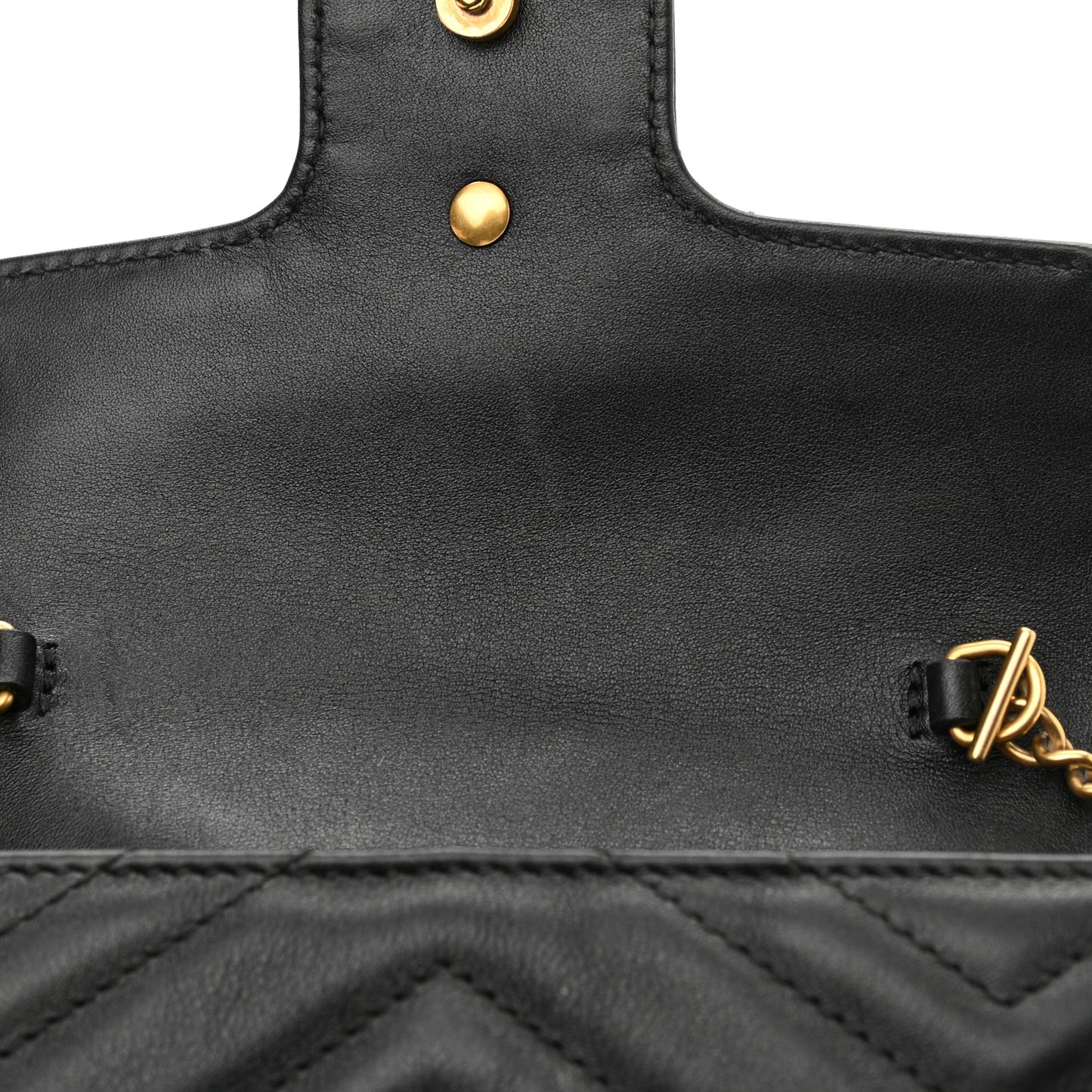 Calfskin Matelasse Super Mini GG Marmont Shoulder Bag Black