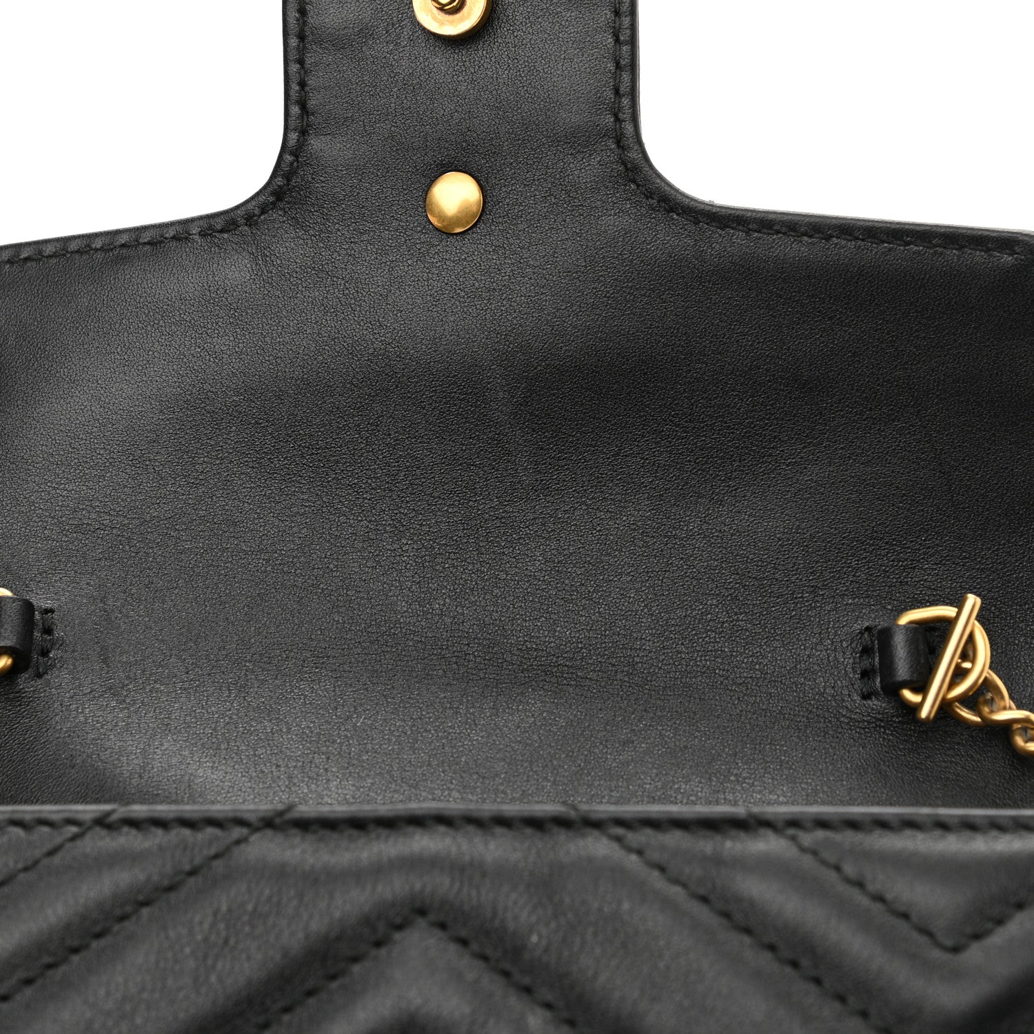 Gucci Calfskin Matelasse Super Mini GG Marmont Shoulder Bag Black 13 of 14