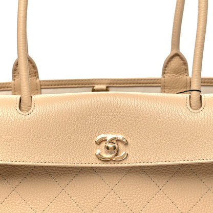 Chanel Grained Calfskin Stitched Urban Essentials Small Shopping Bag Beige 8 of 11