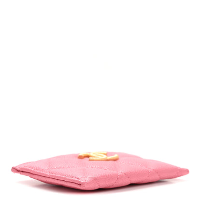 Chanel Caviar Quilted Textured CC Card Holder Pink 8 of 20