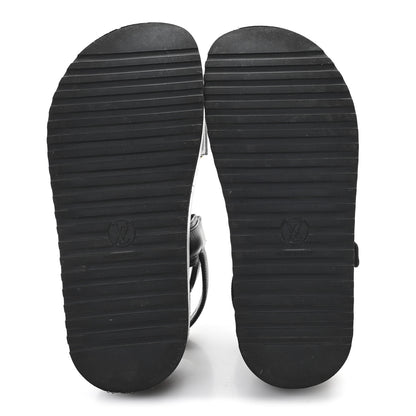 Louis Vuitton Lambskin Sunset Comfort Platform Sandals 39 Black 6 of 9