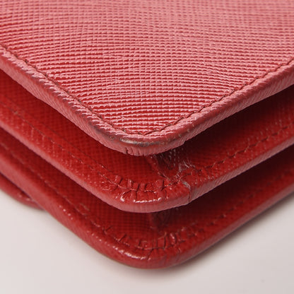 Prada Saffiano Metal Flap Wallet With Strap Fuoco 7 of 20