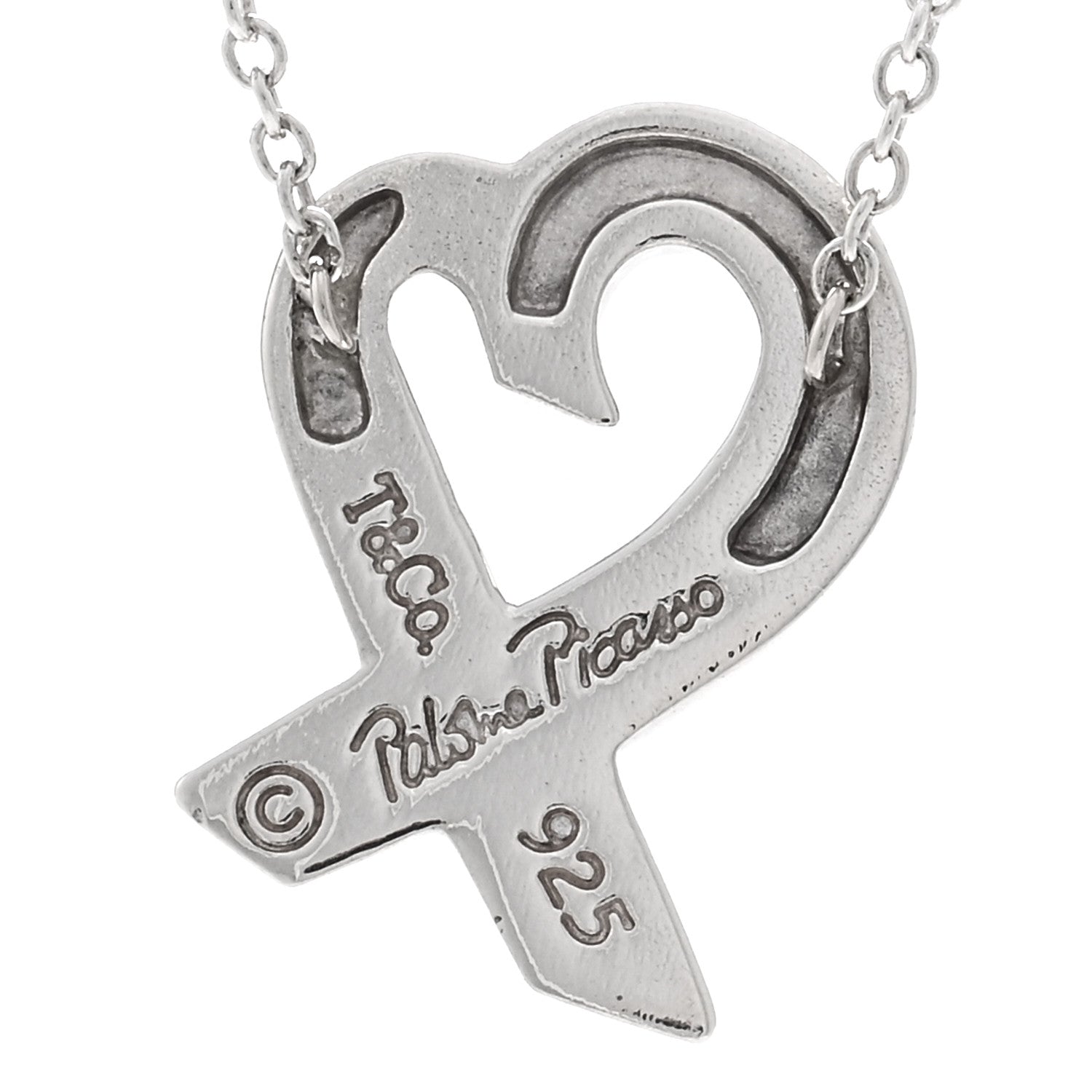 Tiffany Sterling Silver Small Paloma Picasso Loving Heart Pendant Necklace 4 of 4