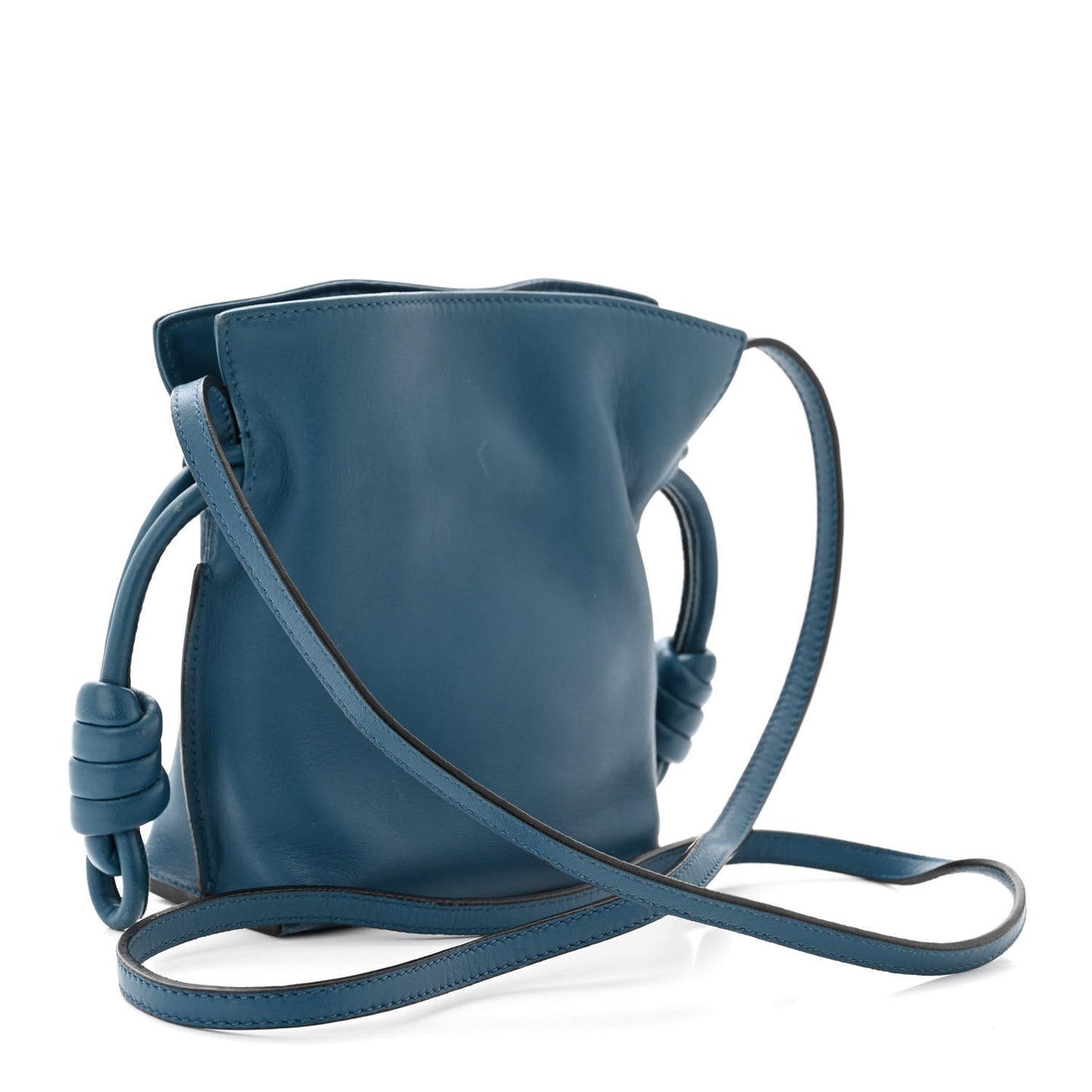 Calfskin Mini Flamenco Knot Crossbody Bag Indigo