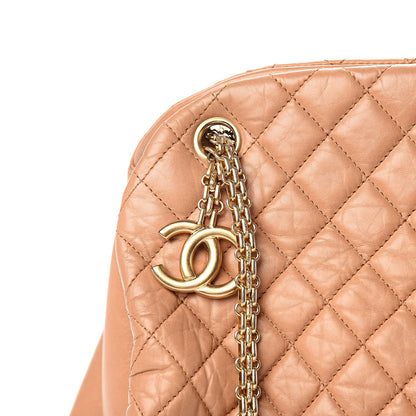 Chanel Aged Calfskin Large Just Mademoiselle Bowling Bag Dark Beige 10 of 11