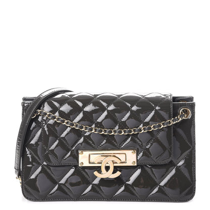 Chanel Patent Quilted Golden Class Accordion Flap Charcoal Grey 1 of 13