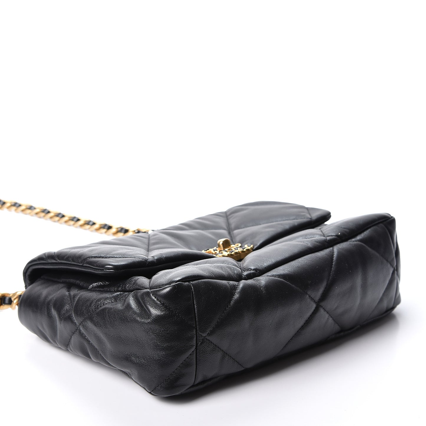 Lambskin Quilted Large 19 Flap Black
