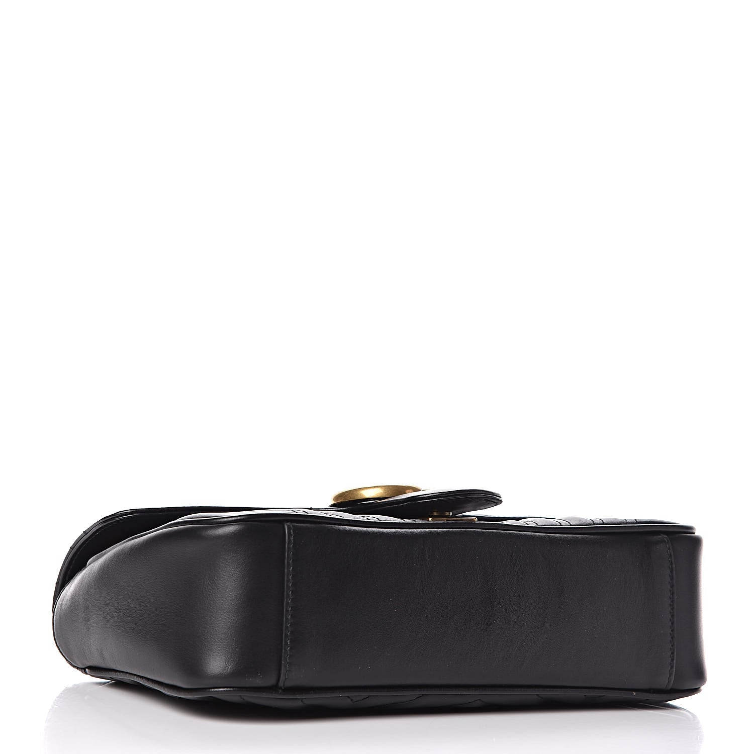 Gucci Calfskin Matelasse Small GG Marmont Shoulder Bag Black 4 of 9