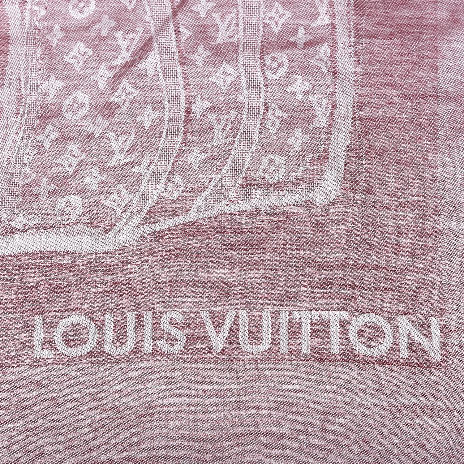 Louis Vuitton Cashmere Silk Steamer Shawl Red 1 of 3