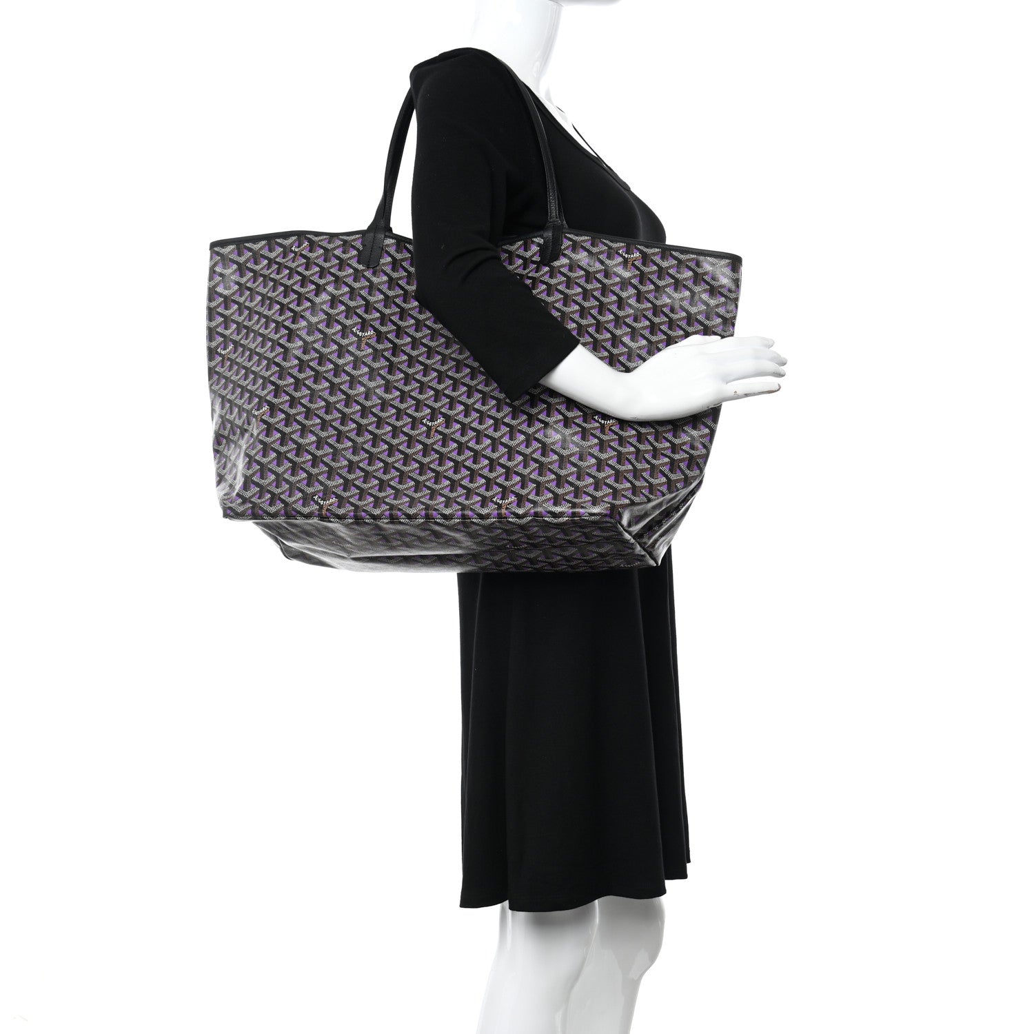 Goyard Goyardine Saint Louis Claire Voie GM Black Purple 2 of 11